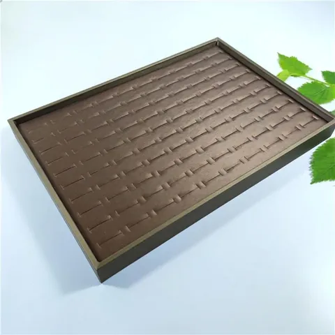 Jewelry Display Tray Ring Organizer Board Velvet PU Leather Multiple Slots Earring Stud Storage Showcase Desktop Holder