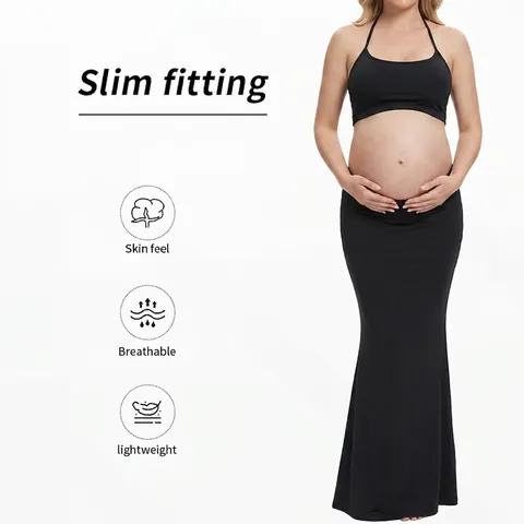 Halter Top Und Langer Meerjungfrauenrock Umstandsmode Fotografie Kleidung Polyester Spandex Slim Fit Einfarbig Sexy Elegant