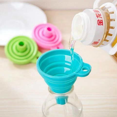 Imbuto Pieghevole In Silicone Telescopico Mini Portatile Strumento Da Cucina Per Trasferimento Liquidi Con Foro Per Appendere