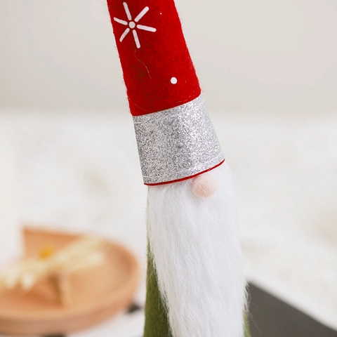 Adornos De Gnomos De Navidad Anciano Sin Rostro Decoración De Mesa Nórdica Fieltro Piel Sintética Lentejuelas Copo De Nieve