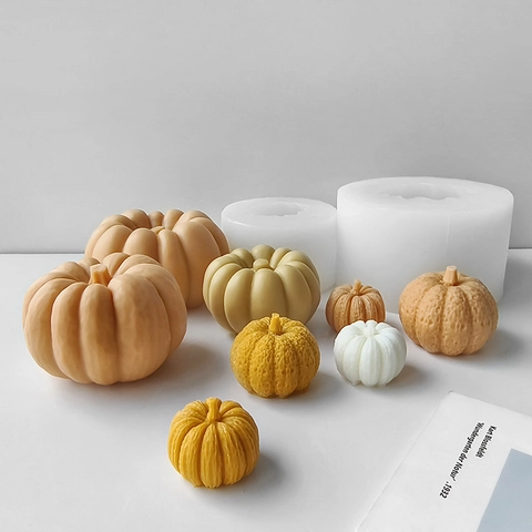 3D Pumpkin Silicone Mold For DIY Halloween Scented Candle Chocolate Soap Making Cake Decoration