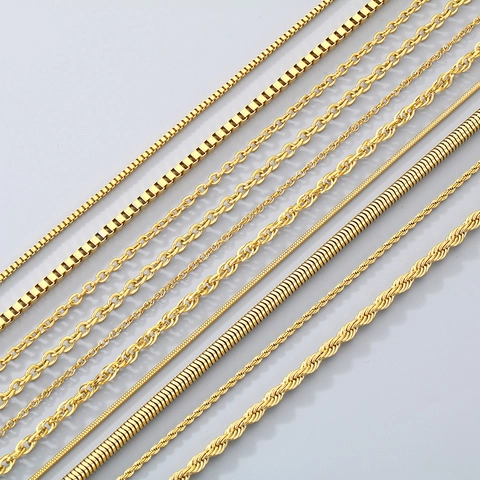 Catena Per Collana In Acciaio Inossidabile Versatile Maglia Di Base Cavo Scatola Corda Serpente Stile Per Uomo Donna Fai Da Te