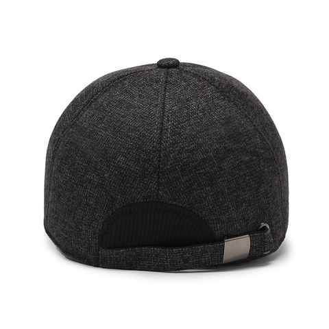 Men Winter Warm Baseball Cap Wool Blend With Earflaps Windproof Adjustable Thick Outdoor Cold Weather Hat