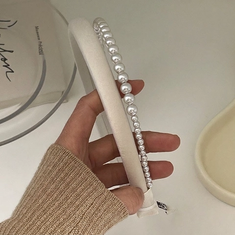 Elegantes Satin Stirnband Mit Kunstperlen Für Damen Lagenlook Haarreif Accessoire Handgefertigter Vintage Stil
