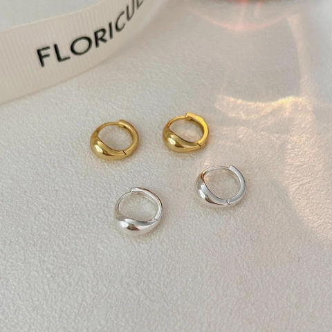 Orecchini A Cerchio In Argento Sterling 925 Design Minimalista A Goccia D'acqua Linee Fluide Gioielli Versatili Per Donna