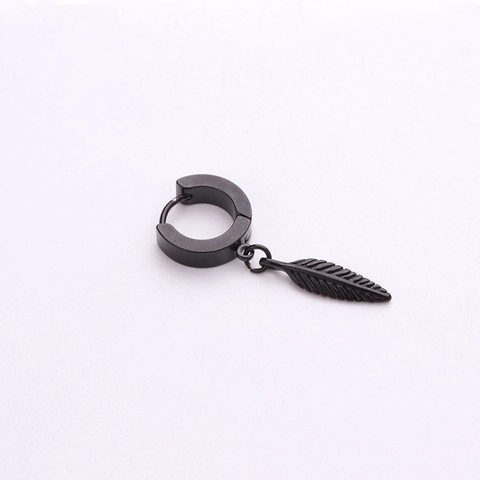 Boucles D'oreilles En Acier Inoxydable Croix Plume Minimaliste Cartilage Studs Hoop Bijoux De Piercing Hommes Femmes