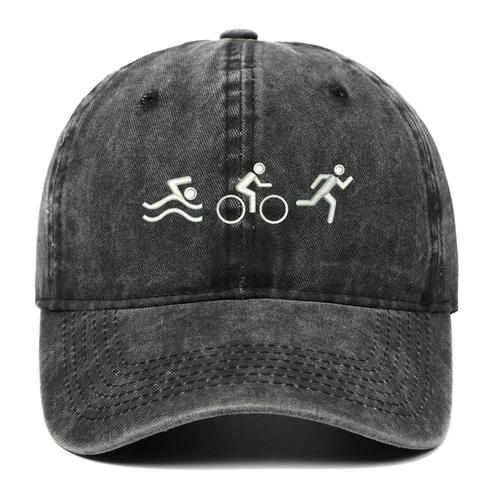 Vintage Gewaschene Baumwolle Baseballkappe Distressed Retro Triathlon Stickerei Sportliche Verstellbare Sonnenhut Herren Damen