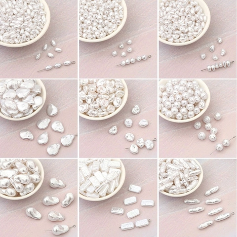 Various Shapes ABS Imitation Artificial Pearl Loose Beads For DIY Jewelry Making Necklaces Bracelets White Heart Star Baroque Style