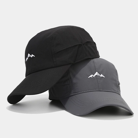 Schnelltrocknende Baseballkappe Mit Bergstickerei 5-Panel Outdoor-Wander-Camping-Hut Unisex Verstellbar Polyester
