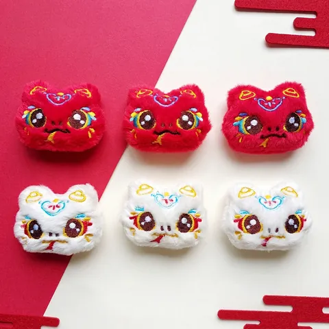 Spilla Testa Di Serpente Peluche Ricamata Ornamento DIY Stile Capodanno Cinese Tradizionale Per Cappello Vestiti