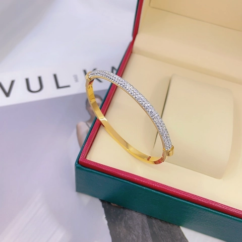 Bracciale Rigido Minimalista in Acciaio Inossidabile con Strass Pavé per Donna Irregolare Oro Oro Rosa Argento Gioielli di Moda Regalo