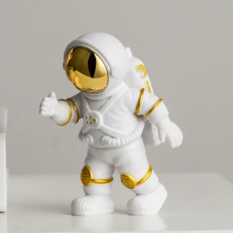 Figurine Astronaute Spatiale Résine Statue Lapin Masque Galvanisé Décoration Bureau Moderne Minimaliste Ornement Table Cadeau