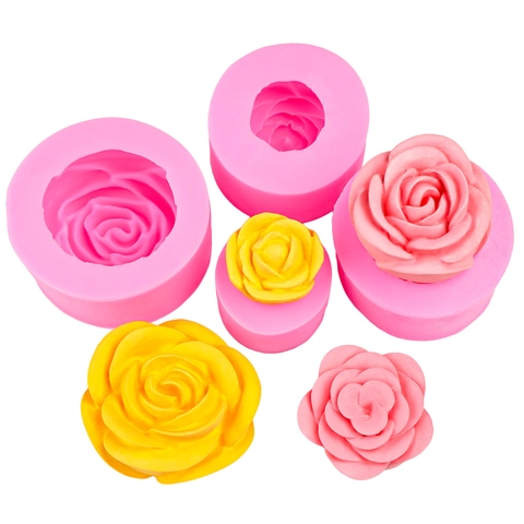 3D Rosenblüten Silikonform Für DIY Handgemachte Seife Kerzenherstellung Gips Fondant Schokolade Kuchen Dekoration Werkzeuge