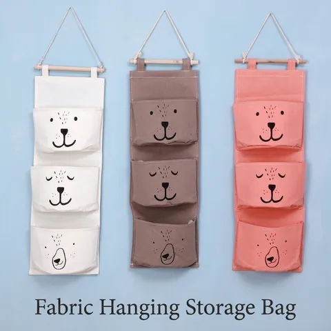 Wandbehang Aufbewahrungstasche Baumwolle Leinen Wasserdicht Mehrere Taschen Cartoon Tier Design Zuhause Wohnheim Organisation