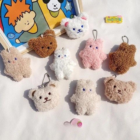 Cute Cartoon Plush Bear Rabbit Head Brooch Soft Embroidery Animal Charm For Clothing Backpack DIY Decoration Accessory