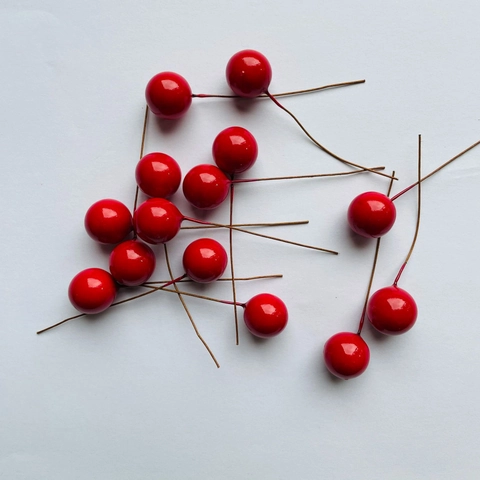 Künstliche Beeren Schaumstoff Mini Rundkugel Auf Eisendraht Stiel Weihnachtsdekoration Basteln Blumenschmuck Kranz Ornament