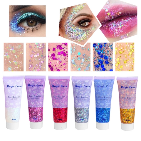 Paillettes Gel Visage Et Corps Sirène Laser Polarisant Éclat Pour Maquillage Scène Fête Durable