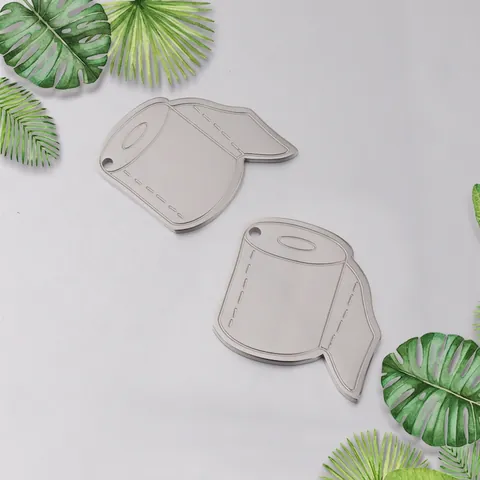 Dije De Rollo De Papel Higiénico Acero Inoxidable 304 Pulido Espejo Accesorio Joyería DIY Novedad Creativo
