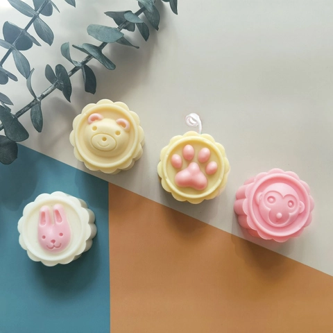 Silicone Mold Cartoon Cat Paw Rabbit Bear Shape For Mooncake Cake Soap Candle Making DIY Craft Food Grade Flexible
