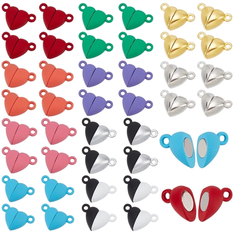 Cierres Magnéticos En Forma De Corazón Conectores Aleación Resina Para DIY Pulsera Collar Fabricación De Joyas Accesorios