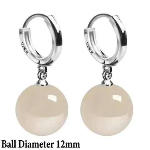 Agaat Kraal Hoop Drop Oorbellen Met 925 Sterling Zilveren Oorbel Post Elegante Natuurlijke Chalcedoon Sieraden Voor Vrouwen