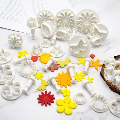 Stampi Per Fondente Tagliapasta A Stantuffo Plastica Alimentare Forme Fiori Cuore Farfalla Stella Strumenti Decorazione Torte