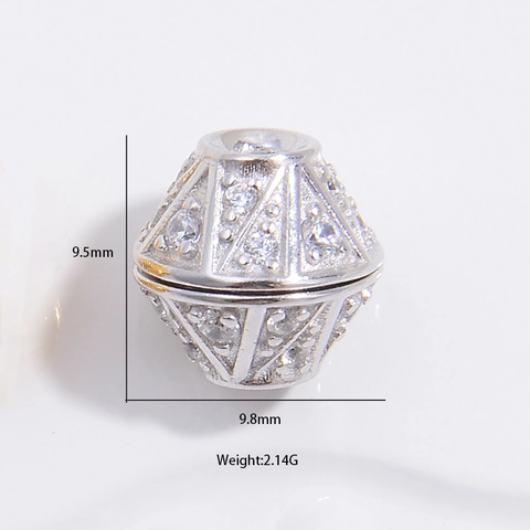 925 Sterling Silver Screw Lock Connector Cubic Zirconia Geometric Rhombus Universal Clasp For DIY Necklace Bracelet Making