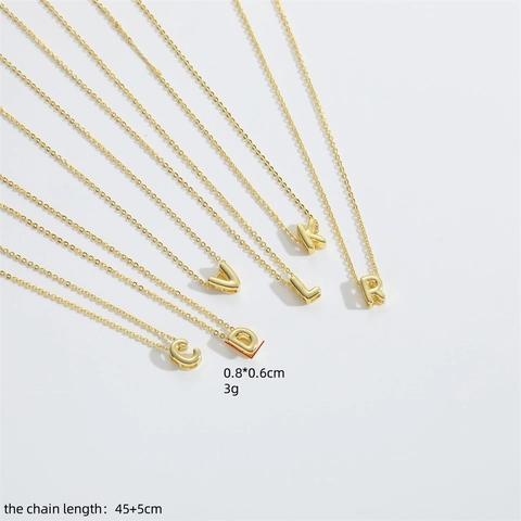 Buchstaben Anhänger Halskette Minimalistisch Poliertes Kupfer Initial Alphabet Schlüsselbein Schmuck Frauen Geschenk