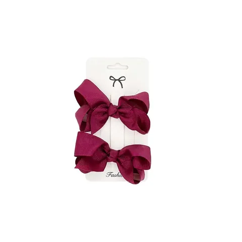 Grosgrain Ribbon Bowknot Hair Clips For Girls Children Duckbill Hairpins Boutique Solid Color Handmade Hair Styling Accessories