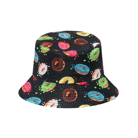 Women Polyester Bucket Hat Summer Sun Protection Ocean Wave Animal Print Packable Outdoor Fashion Fisherman Cap