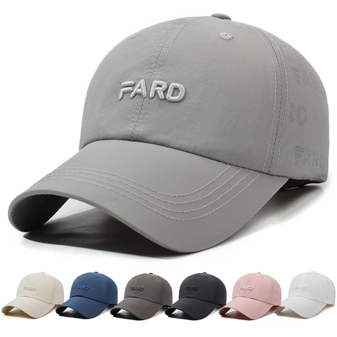 Baseball Cap Polyester Breathable Laser Cut Sun Protection Outdoor Sport Embroidered Letter Adjustable Hat For Men Women