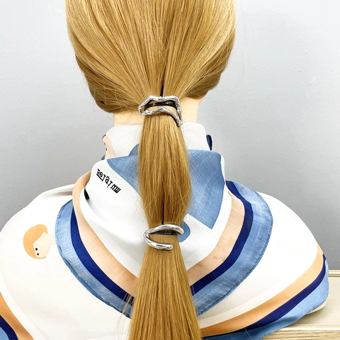 Flüssiges Metalllegierung Haarhaken U-Förmige Pferdeschwanzclip Irreguläre Welle Minimalistischer Nischenstil Kopfschmuck Damen