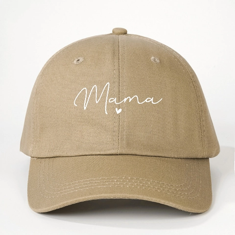 Mama Geborduurde Honkbalpet Hartpatroon Polyester Verstelbare Gebogen Rand Casual Hoed Voor Dames