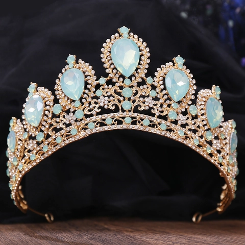Brautkrone Legierung Strass Vintage Kristall Tiara Hochzeit Geburtstag Party Prinzessin Kopfschmuck Für Frauen