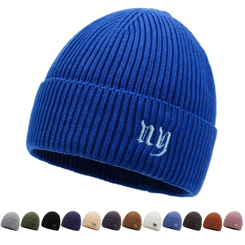 Winter Beanie Mütze Für Herren Damen Warm Acryl Gerippte Strickmütze Outdoor Ski Gothic Buchstaben Stickerei Mode