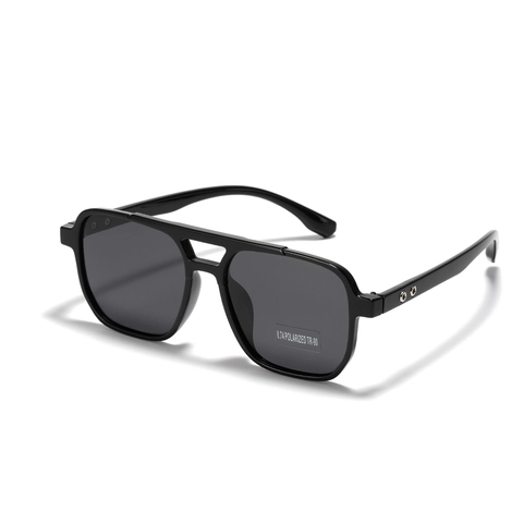 Vintage TR90 Square Polarized Sunglasses For Men Women Double Bridge Retro UV400 Protection Large Frame Fashion Eyewear