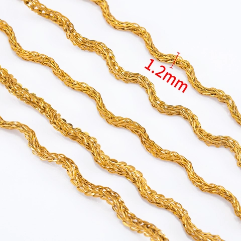 Cadena De Cola De Zorro Ondulada De Acero Inoxidable Accesorios Para Hacer Joyas DIY Para Extensión De Pulsera Collar Estilo Trenzado Retorcido