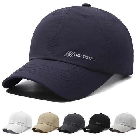 Men Quick Dry Baseball Cap Polyester Breathable Sun Protection Outdoor Sports Adjustable Metal Buckle Hat
