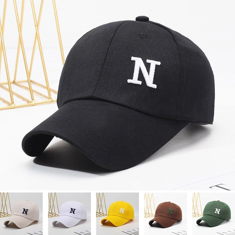 Cappello Da Baseball In Cotone Con Ricamo Lettera N Cinturino Regolabile Cappello Da Sole Sportivo Casual