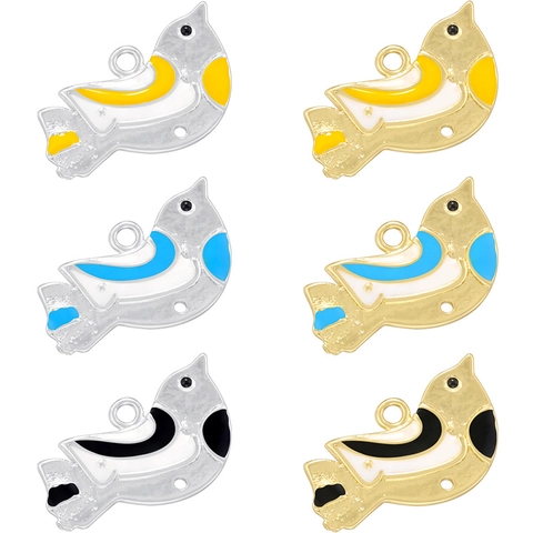 Mignon Oiseau Hirondelle Pendentif Cuivre Émail Coloré Animal Charme Pour Femmes Filles Dessin Animé Bijoux Accessoires DIY