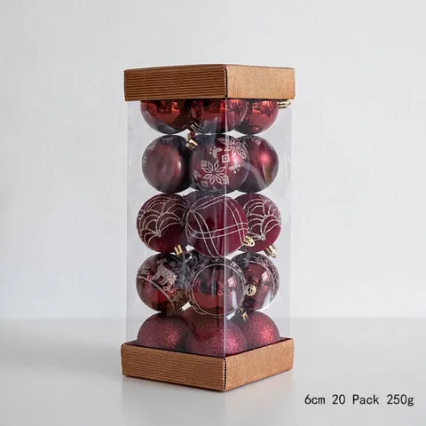 Set di Palle di Natale in Plastica Infrangibile Decorazioni Dipinte con Glitter per Albero di Natale e Festa