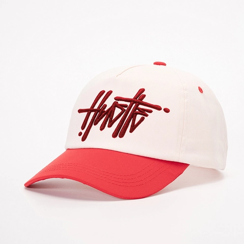 Gorra De Béisbol De Poliéster Bordado Hustle Color En Contraste Letra 3D Protección Solar Ajustable Sombrero Urbano