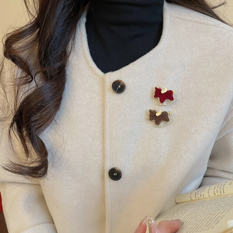 Gioielli Vintage Cavallo A Dondolo Pony Floccaggio Lega Stradass Fermaglio Per Capelli E Spilla Per Donne Stile Retrò Accessori Inverno