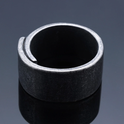 Vintage 316L Roestvrijstalen Ring Voor Heren Dames Industrieel Brede Band Distressed Minimalistisch Retro Sieraden