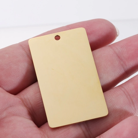 Rechteckiger Blanko Anhänger 304 Edelstahl Spiegelpoliert DIY Schmuckherstellung Zubehör Haustier ID Tag Metallplatte