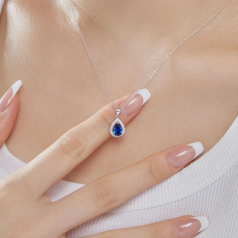 Collana con Ciondolo in Zirconia a Forma di Pera in Argento Sterling 925 per Donna Elegante Collana a Goccia in Zirconia Cubica