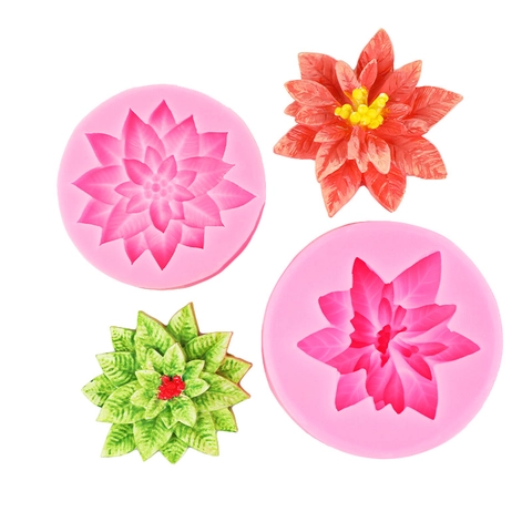3D Blume Silikonform DIY Harz Handwerk Poinsettia Form Für Hausgemachte Seife Kerze Ornament Dekoration