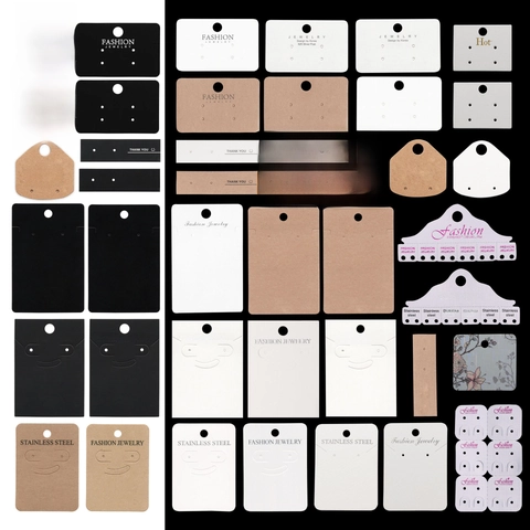Jewelry Display Cards Earring Necklace Packaging Kraft Paper Cardboard Multiple Holes DIY Jewelry Display Accessories