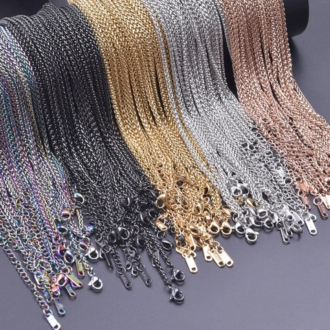 Dragon Bone Wheat Chain Necklace Stainless Steel Minimalist Punk Unisex Jewelry Extension Chain