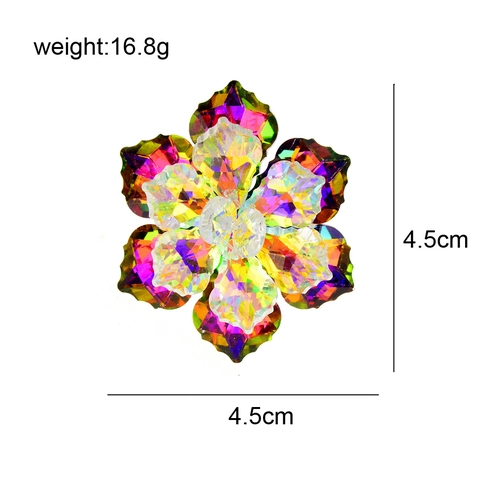 Kristall Blume Brosche Legierung Irisierend Facettenreich Strass Pin Elegant Hochzeit Corsage Kleidung Accessoire Damen